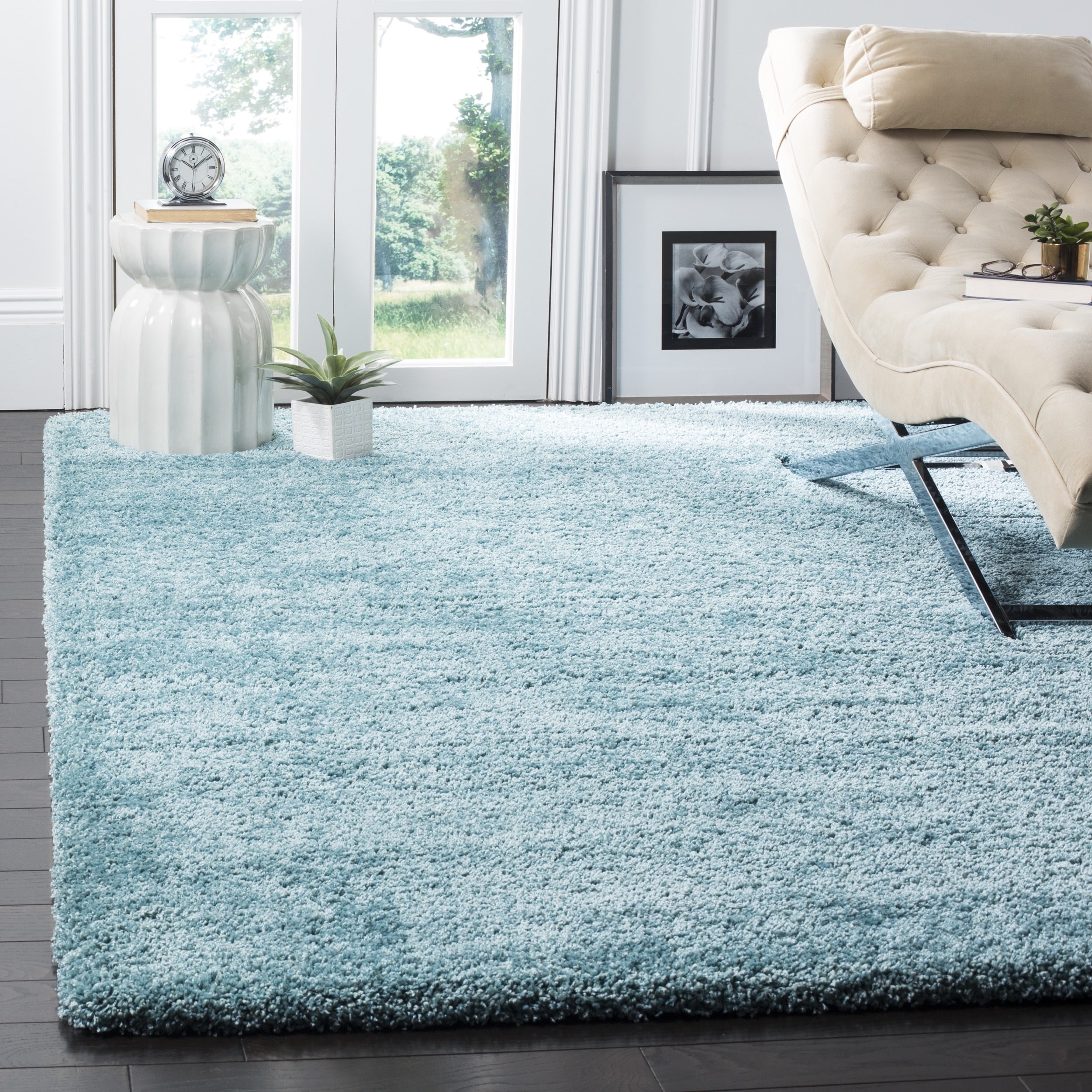 Safavieh Milan Shag Aqua Blue Rug (7 Square)