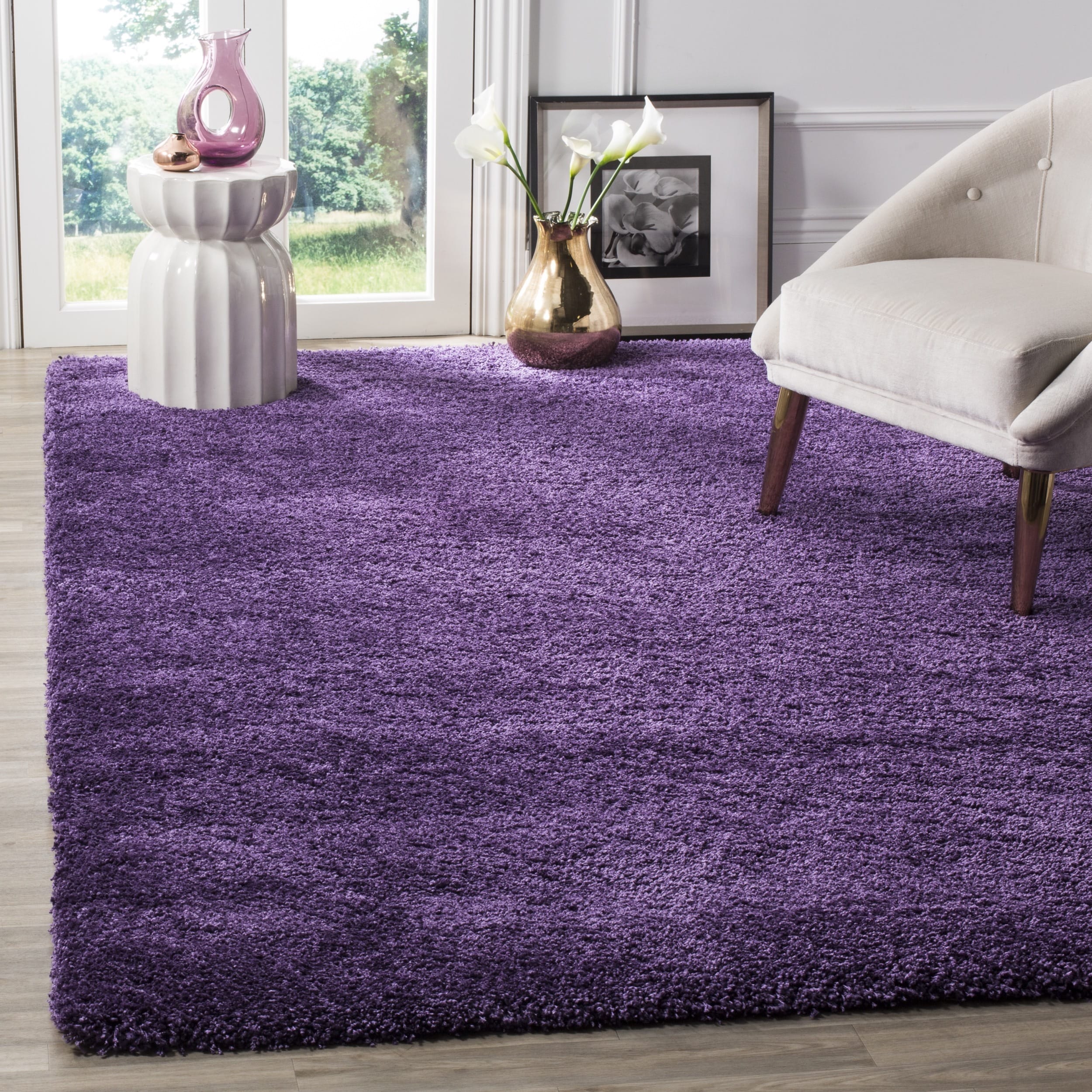 Safavieh Milan Shag Purple Rug (7 Square)