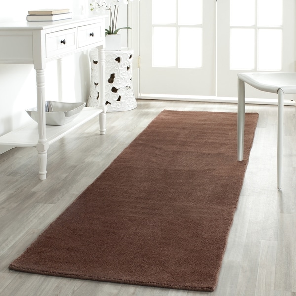 Safavieh Handmade Himalaya Solid Brown Wool Runner Rug 2'3 x 10