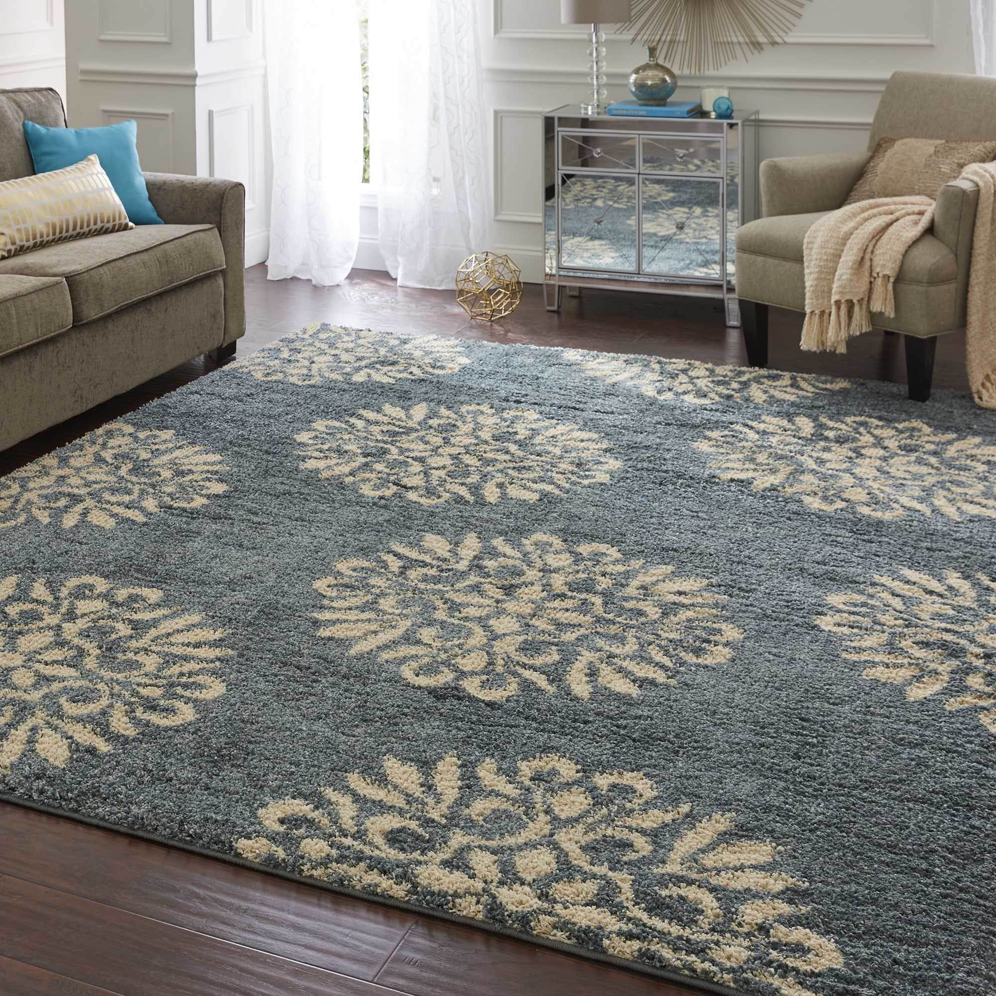 Woven Exploded Medallions Bay Blue Rug (8 X 10)