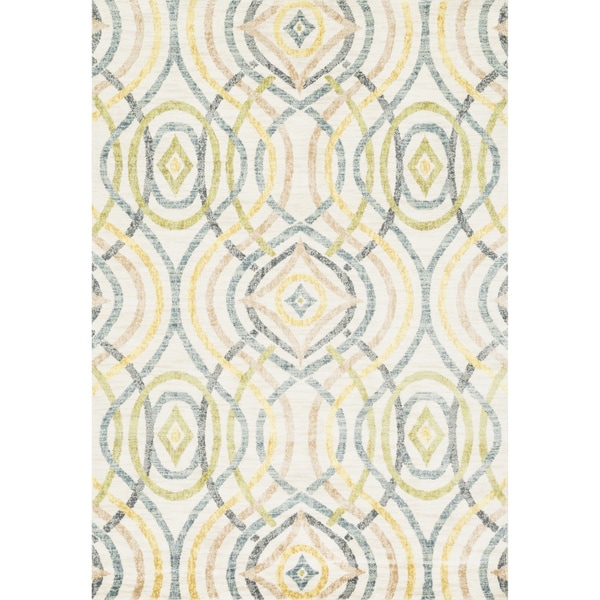 Skye Monet Ivory/ Multi Rug (77 x 105)