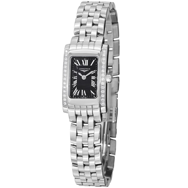 Longines Womens L51580796 DolceVita Black Diamond Dial Stainless