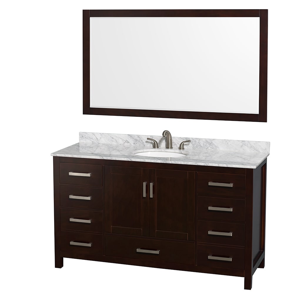 Wyndham Collection Sheffield Espresso 60 inch Single Vanity