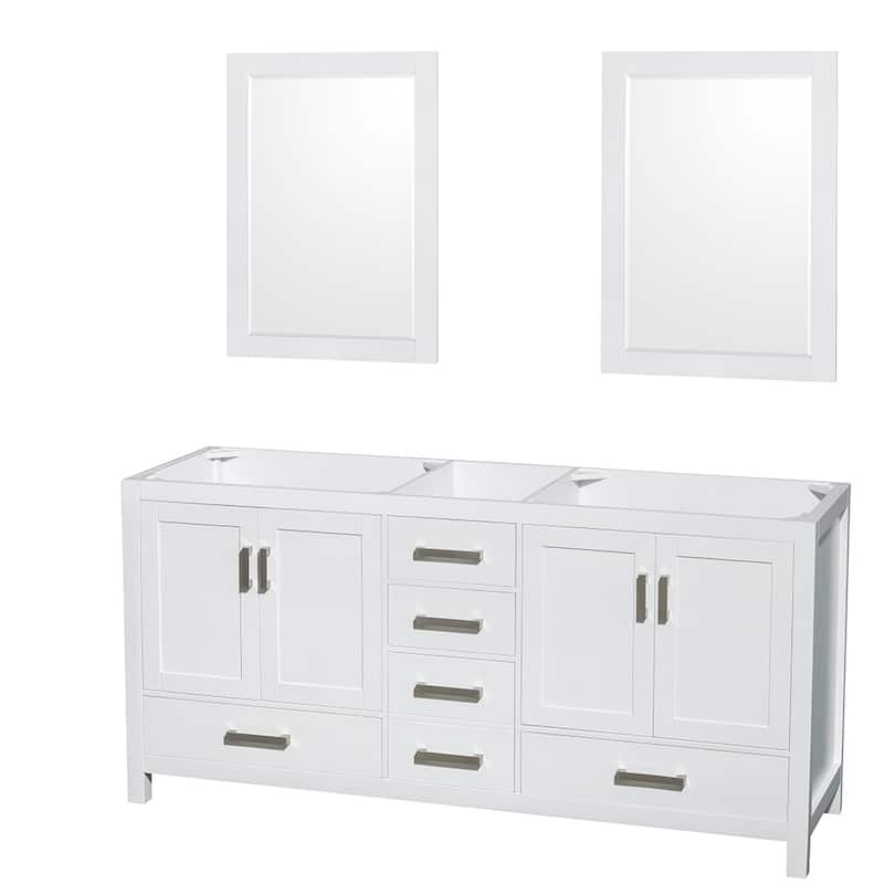 Wyndham Collection Sheffield 72-inch Double White Vanity