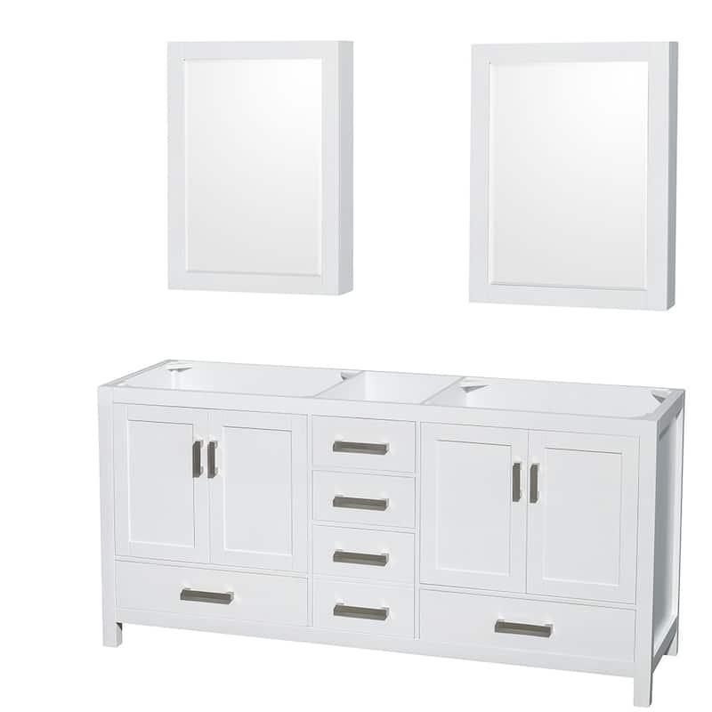 Wyndham Collection Sheffield 72-inch Double White Vanity