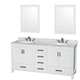 White, White Carrara Marble Top, 24-inch Mirrors