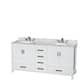 Option White, White Carrara Marble Top, No Mirror