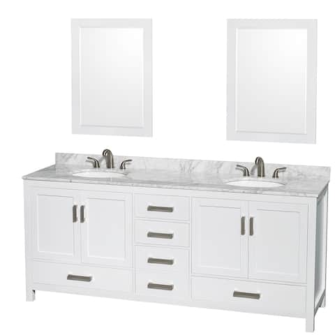 Wyndham Collection Sheffield White 80-inch Double Vanity