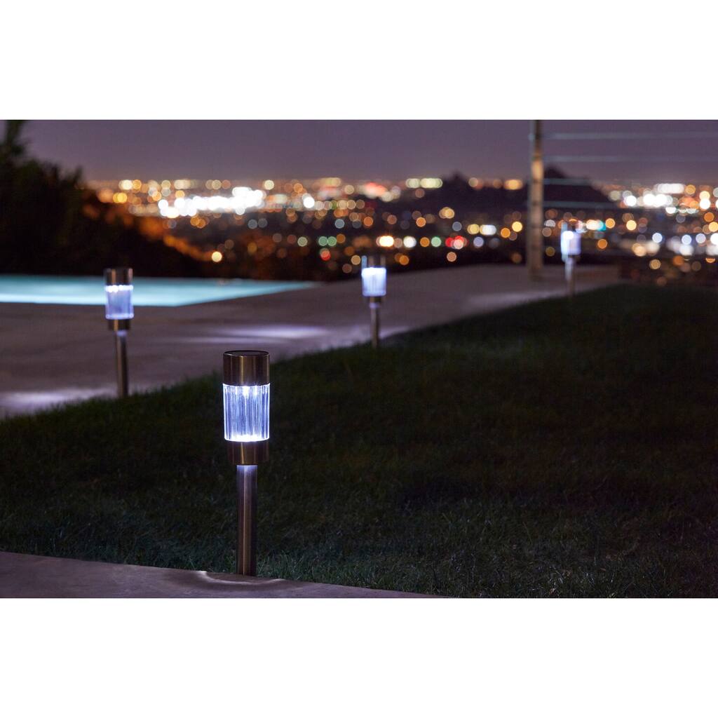 Solar Powered Lights (Set of 6)- LED Outdoor Stake Spotlight Fixture for Gardens, Pathways, and Patios by Pure Garden