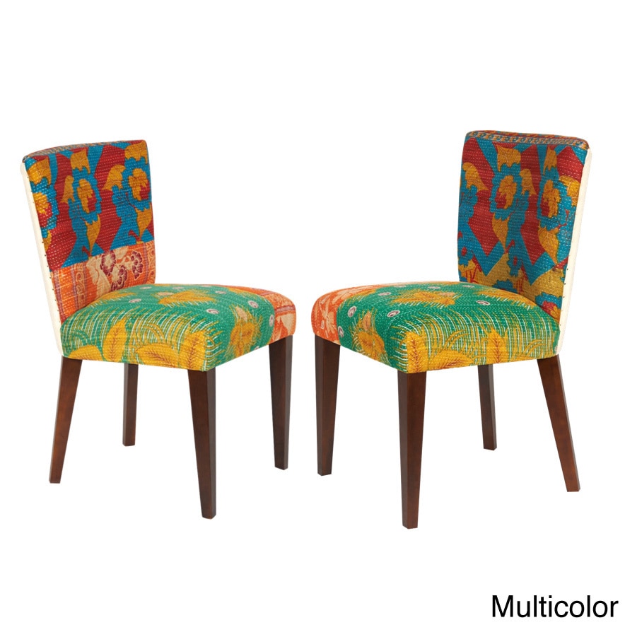 Vintage Kantha Accent Chair (set Of 2)