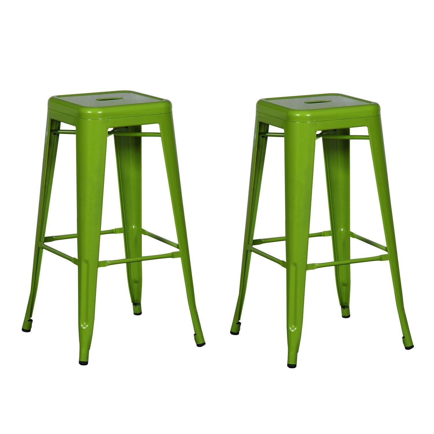 Adeco Sheet Iron Green Bar Stools (set Of 2)