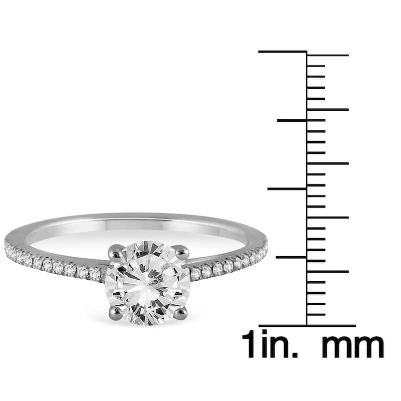 14k White Gold 1 1/6ct TDW White Diamond Cathedral Engagement Ring