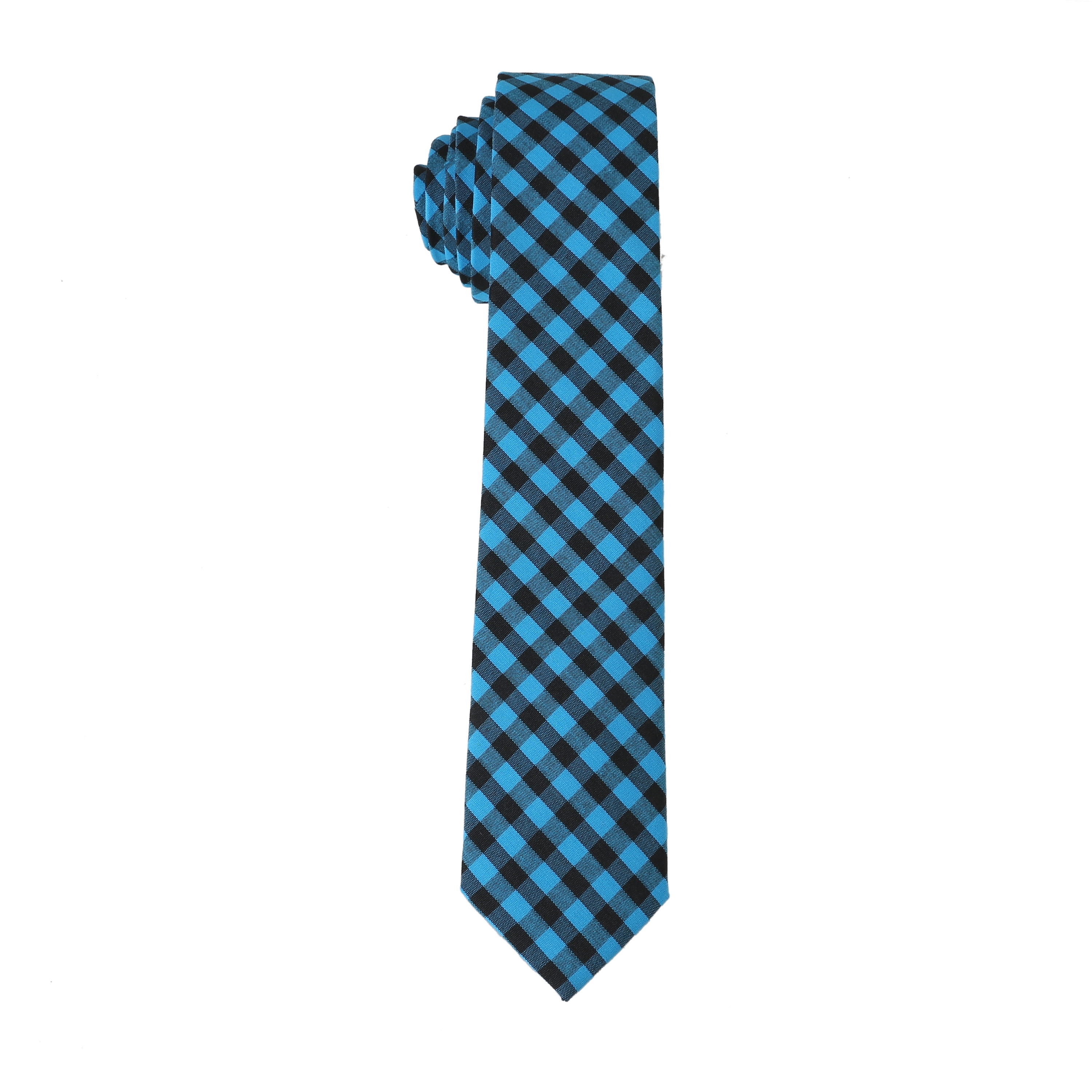 Skinny Tie Madness Mens Plaid Skinny Tie