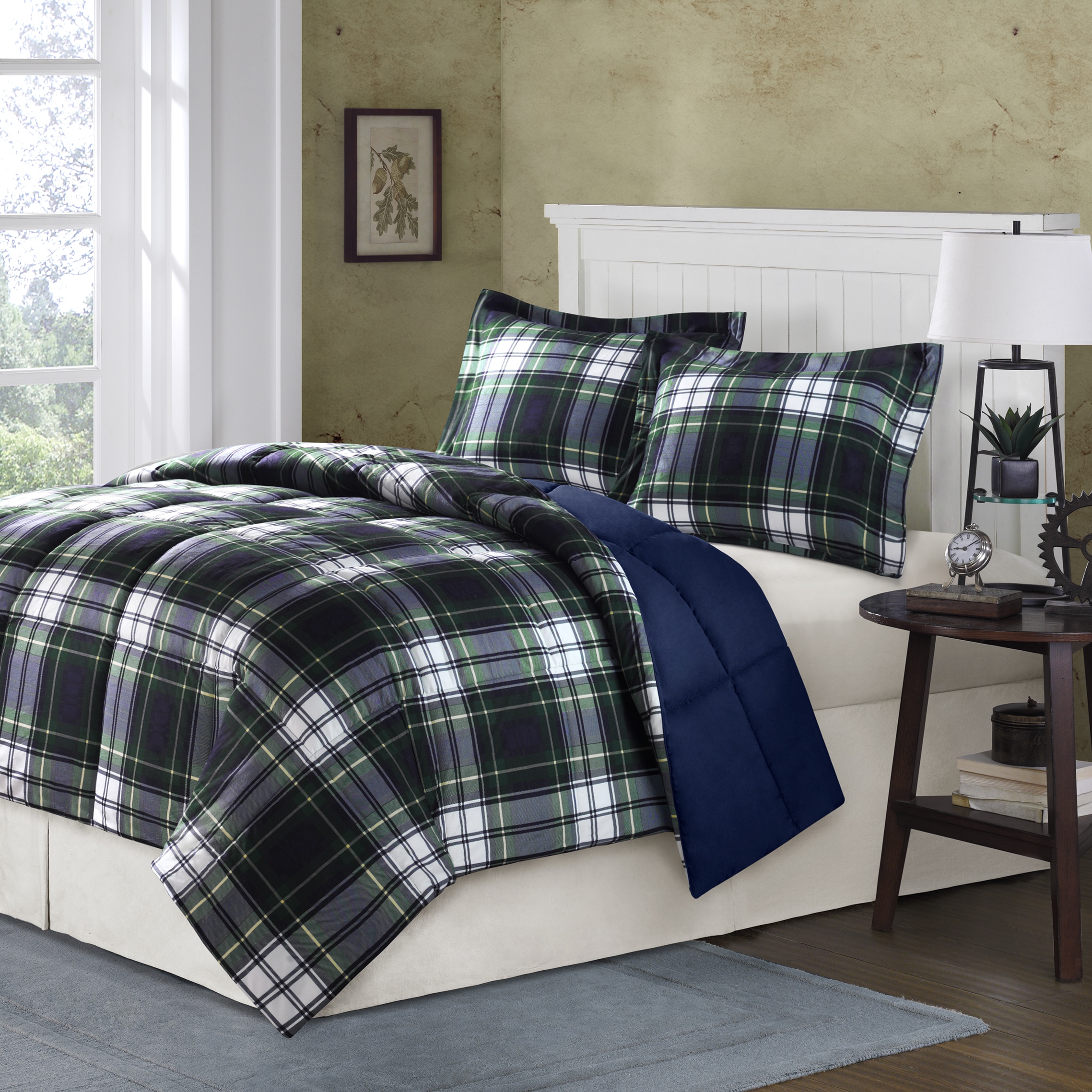 Comfort Classics Hartford Plaid Down Alternative 3 piece Comforter Set