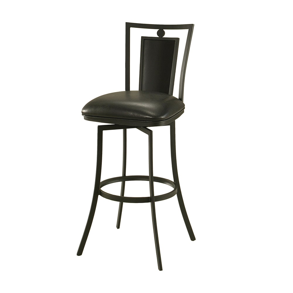 Sydney Graphite Black Metal/ Onyx Wood Swivel Counter Stool