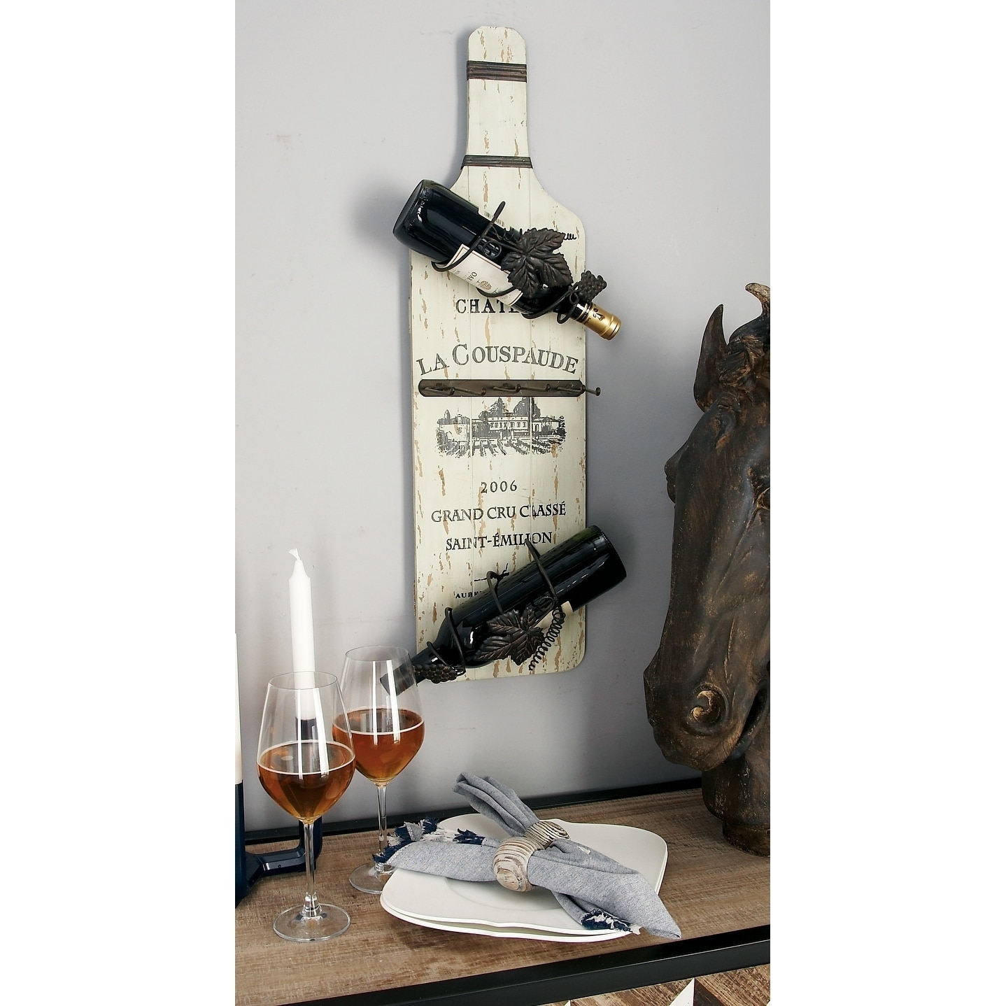 Rustic Vineyard Wine And Stemware Rack