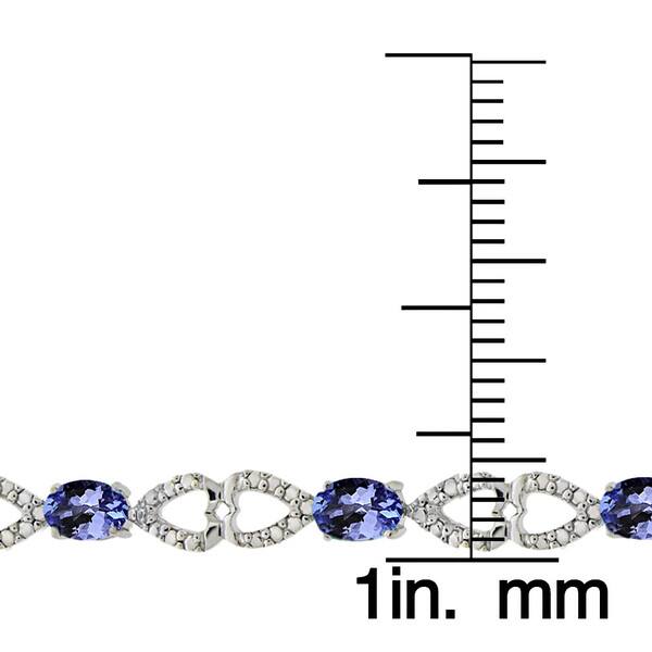BEAUTIFUL TANZANITE HEART .925 Sterling Silver Bracelet 8" BEAUTIFUL TANZANITE HEART .925 Sterling Silver Bracelet 8"