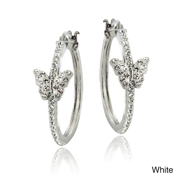 swarovski black hoop earrings