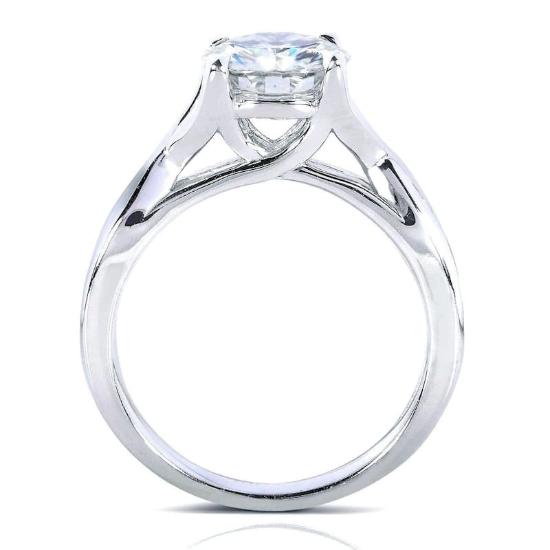 Annello by Kobelli 14k White Gold 1 1/2ct TGW Moissanite and Channel-set Diamond Bridal Rings Set