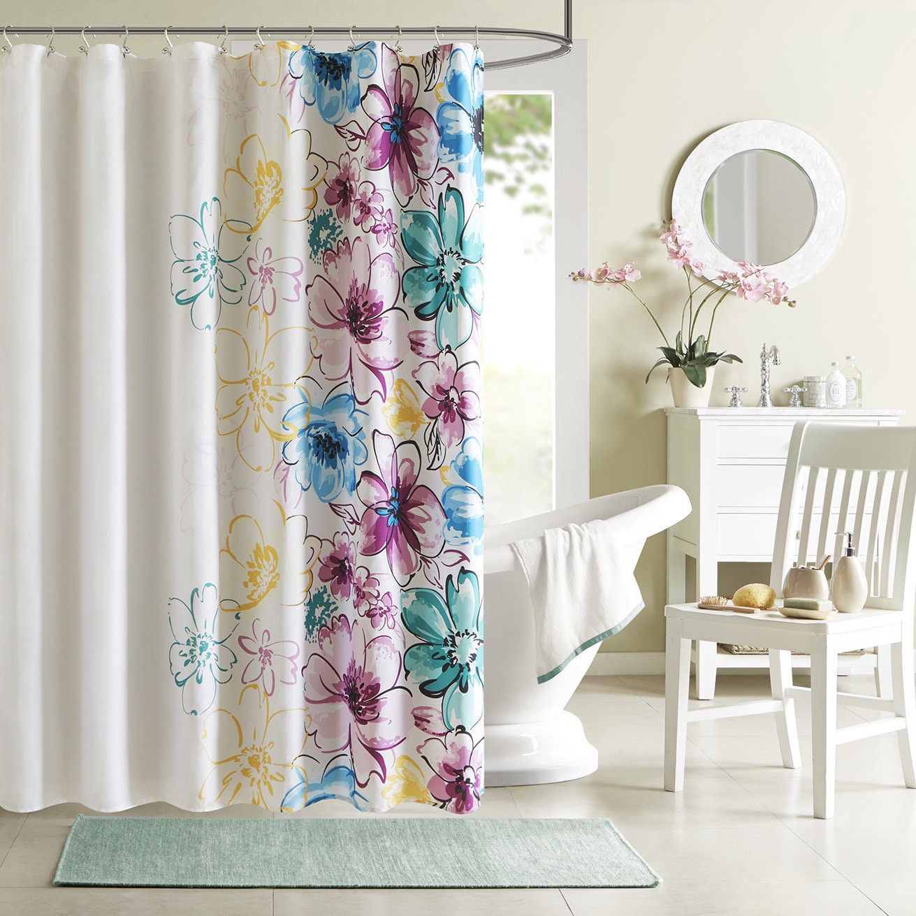 Shop Intelligent Design Cassidy Floral  Shower  Curtain  