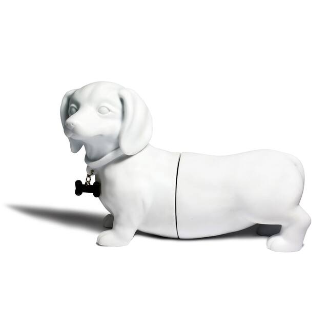 White Dachshund Dog Bookend Set