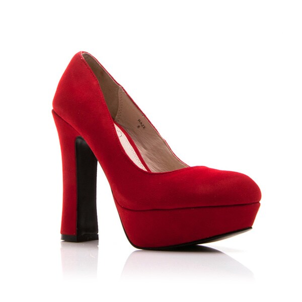 Nvy Women's 'Raze' Suede Almond-toe Platform Pumps