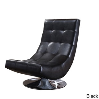 Electra Swivel Faux Leather Accent Chair - Overstock™ Shopping - Great ...