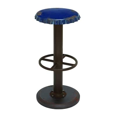 Unique Blue Bar Stool with Soda Cap Seat