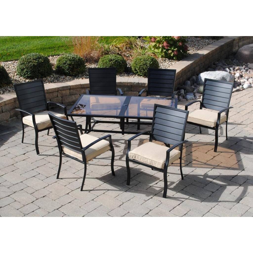Sun Casual Galatyn 7-piece Louvered Back Dining Set
