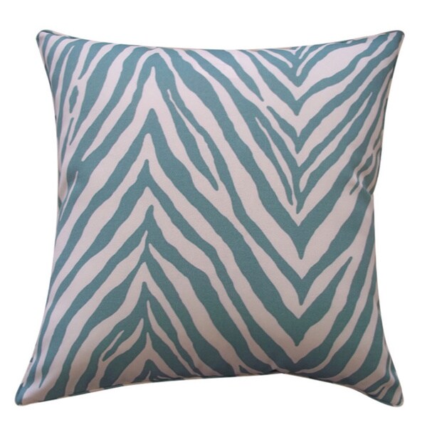 Shop Handmade Zebra Teal Outdoor Throw Pillow (USA) Free Shipping
