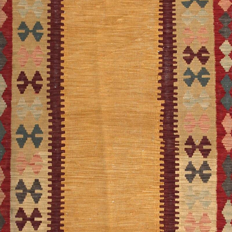 Handmade One-of-a-Kind Wool Kilim (Afghanistan) - 4'4 x 6'1
