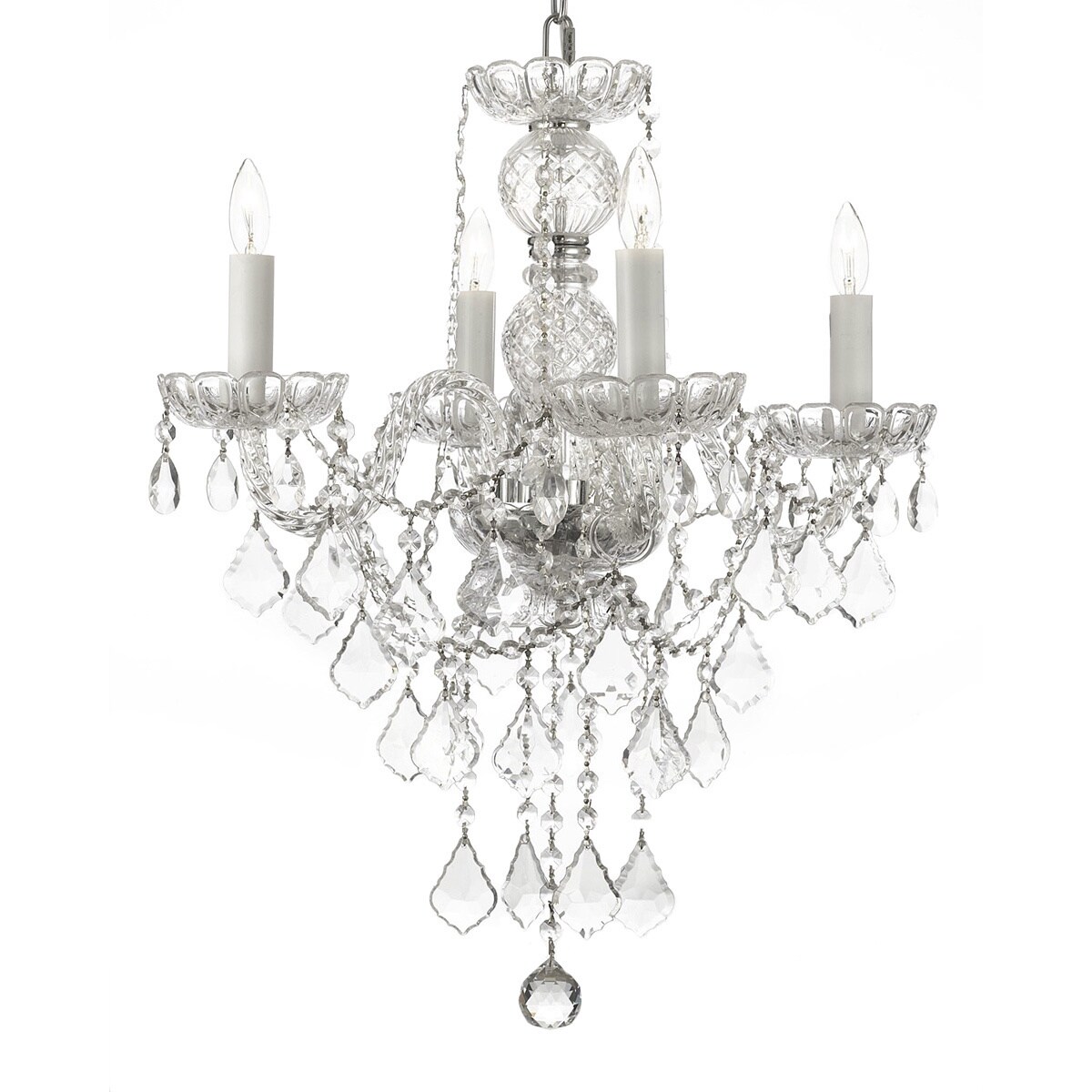 Gallery Venetian Style All Crystal 4-light Chandelier (3/275/4) - Chandeliers For Bedrooms by Overstock.com