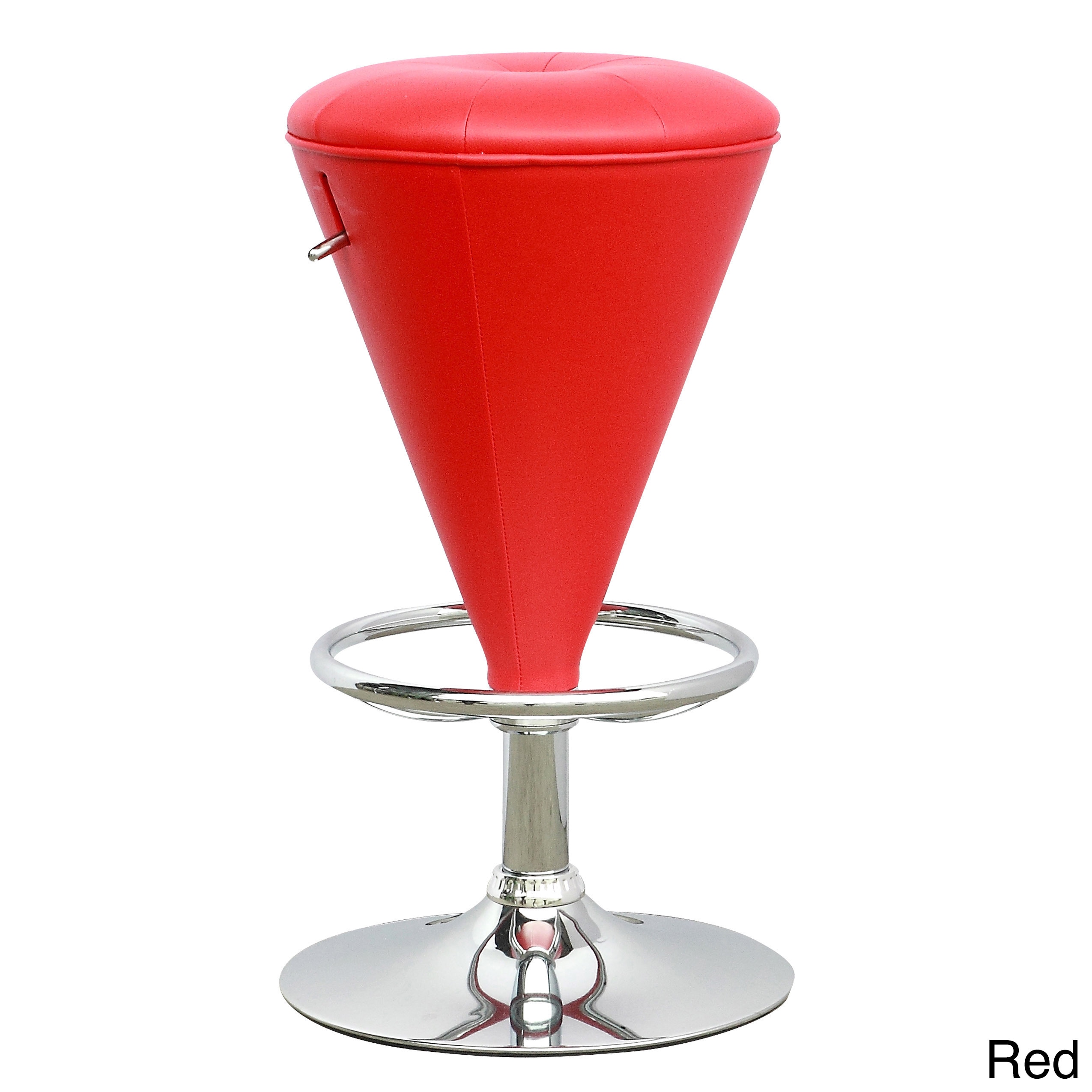 Corliving Cone Shaped Adjustable Barstool In Leatherette