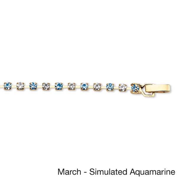 Round Birthstone Tennis Bracelet In Yellow Gold Tone Color Fun Overstock Round Birthstone Tennis Bracelet In Yellow Gold Tone Color Fun Overstock