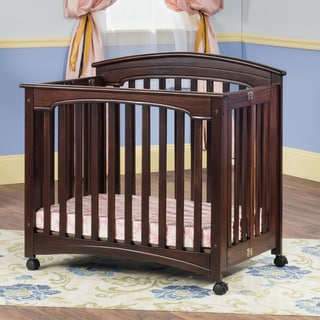 Child Craft Stanford Mini Folding Crib and Mattress in Cherry