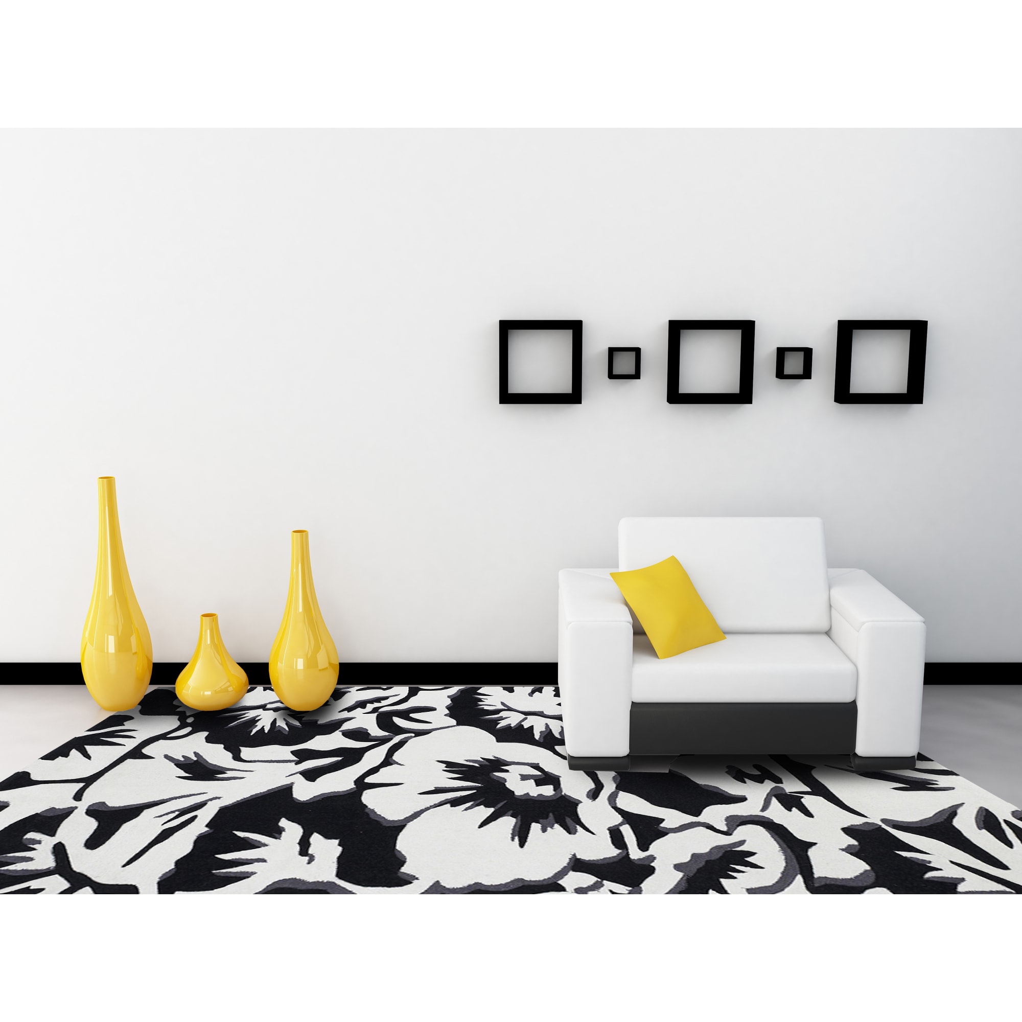 Sands Trio Posy Ebony Area Rug (6 X 9)