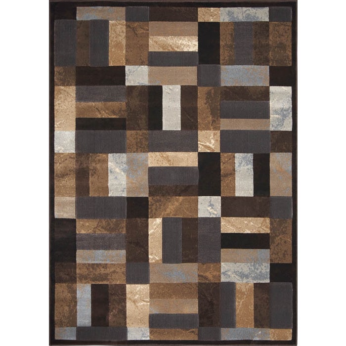 Fresh Brown Contemporary Area Rug (53 X 77)