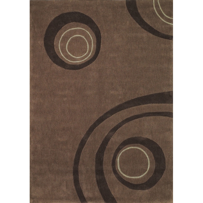 Sands Spheres Medium Brown Area Rug (5 X 7)