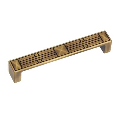 GlideRite 5-inch CC Antique Brass Craftsman Series Cabinet Pulls (Pack of 10)