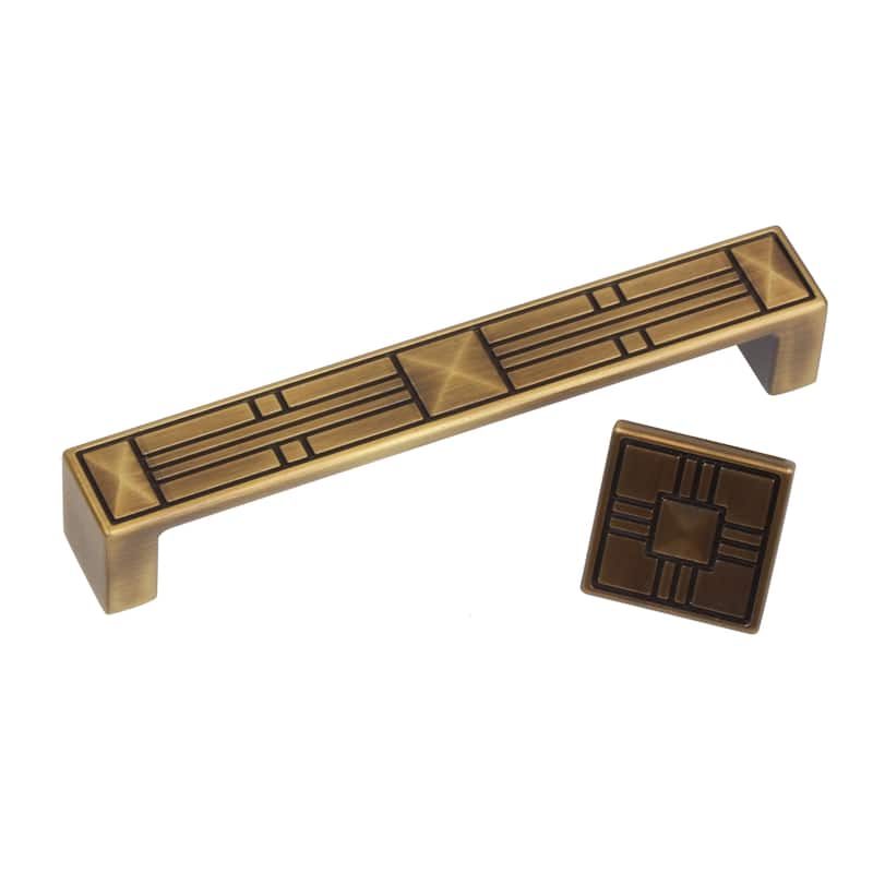 GlideRite 5-inch CC Antique Brass Craftsman Series Cabinet Pulls (Pack of 10)