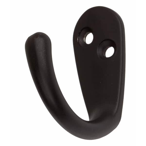 GlideRite Matte Black Double Robe and Coat Hooks (Pack of 10) 