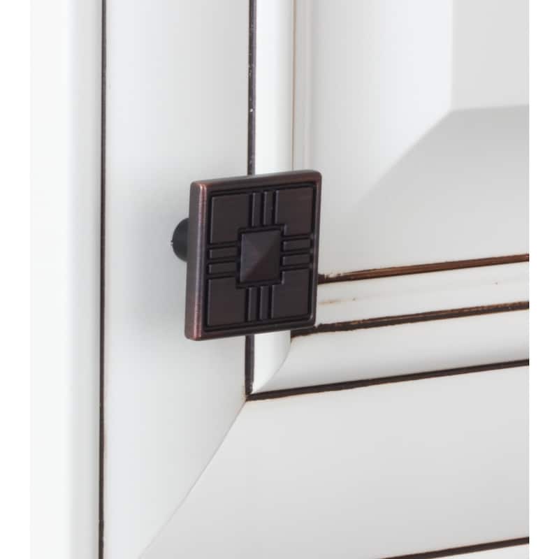 GlideRite 1.25-inch Craftsman Series Oil Rubbed Bronze Square Cabinet Knobs (Pack of 10)