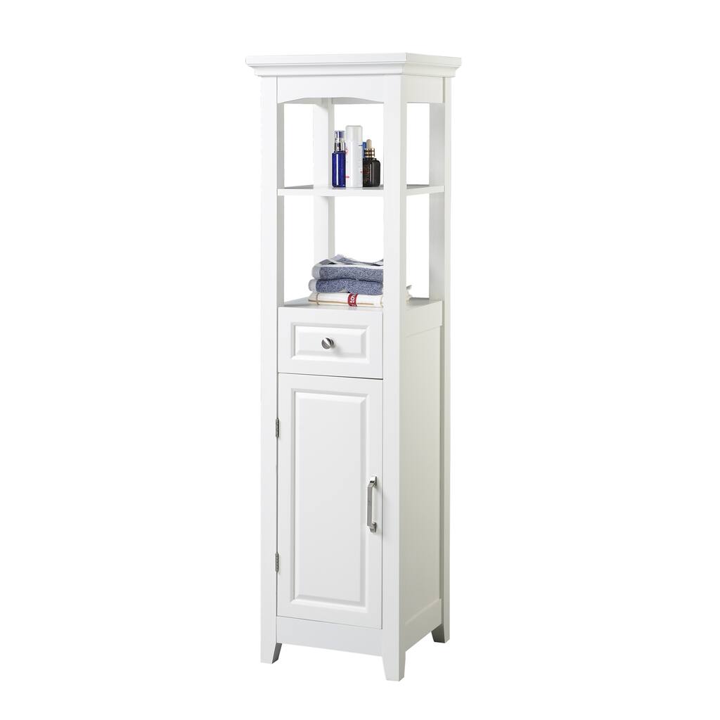 Chamber Collection Ivory 4-shelf Bathroom Linen Tower