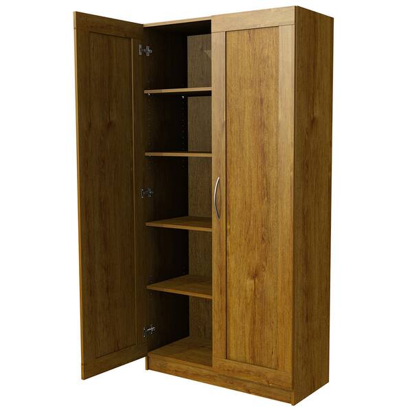 Shop Akadahome 72 Inch 5 Shelf Wide Framed Door Laminate Storage Cabinet Overstock 9165249