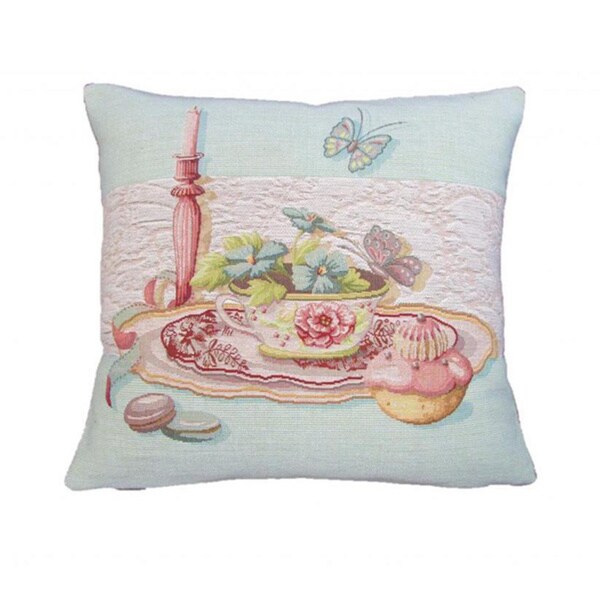 Corona Decor French Woven Floral Place Setting Design Decorative Throw Pillow