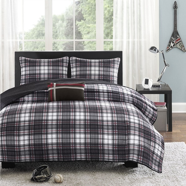 Mi Zone David Black Reversible Coverlet Set