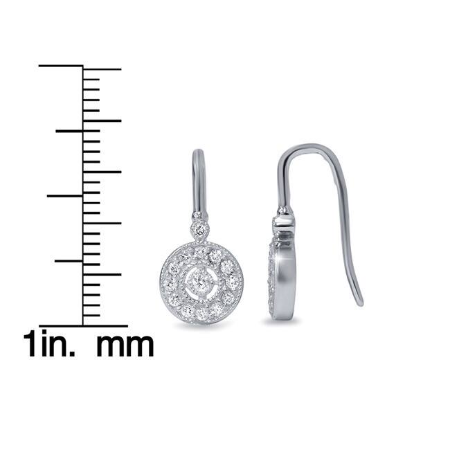 10k White Gold 3/8 ct TDW Diamond Vintage Halo Earrings