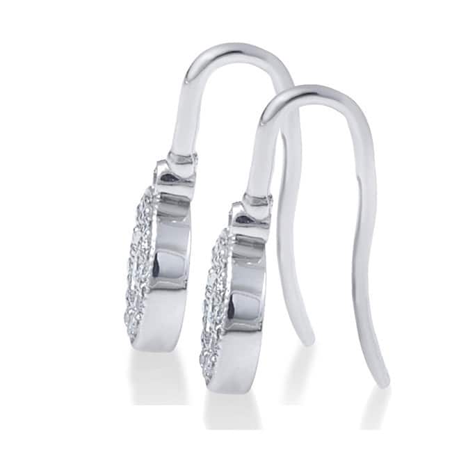 10k White Gold 3/8 ct TDW Diamond Vintage Halo Earrings