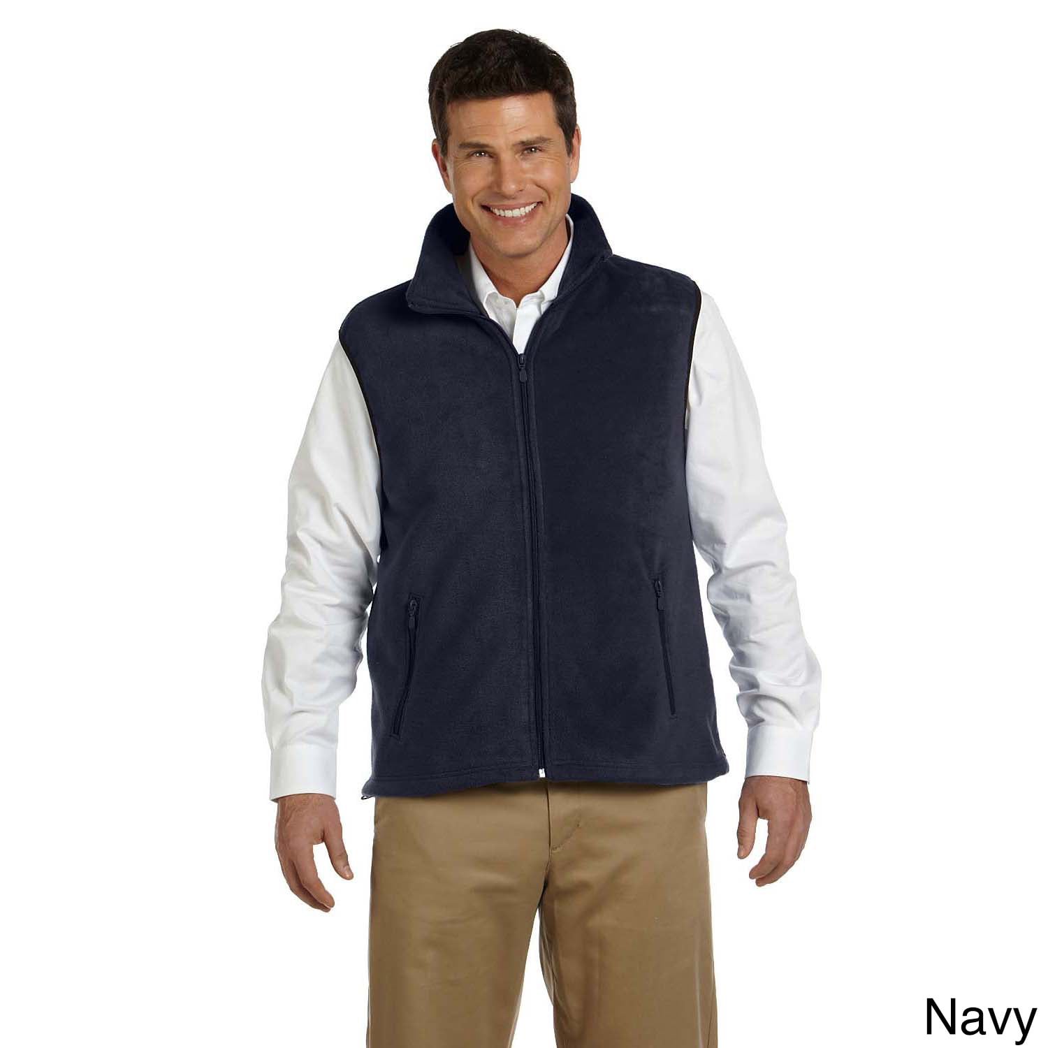 Harriton Mens 8 ounce Fleece Vest Navy Size 2XL