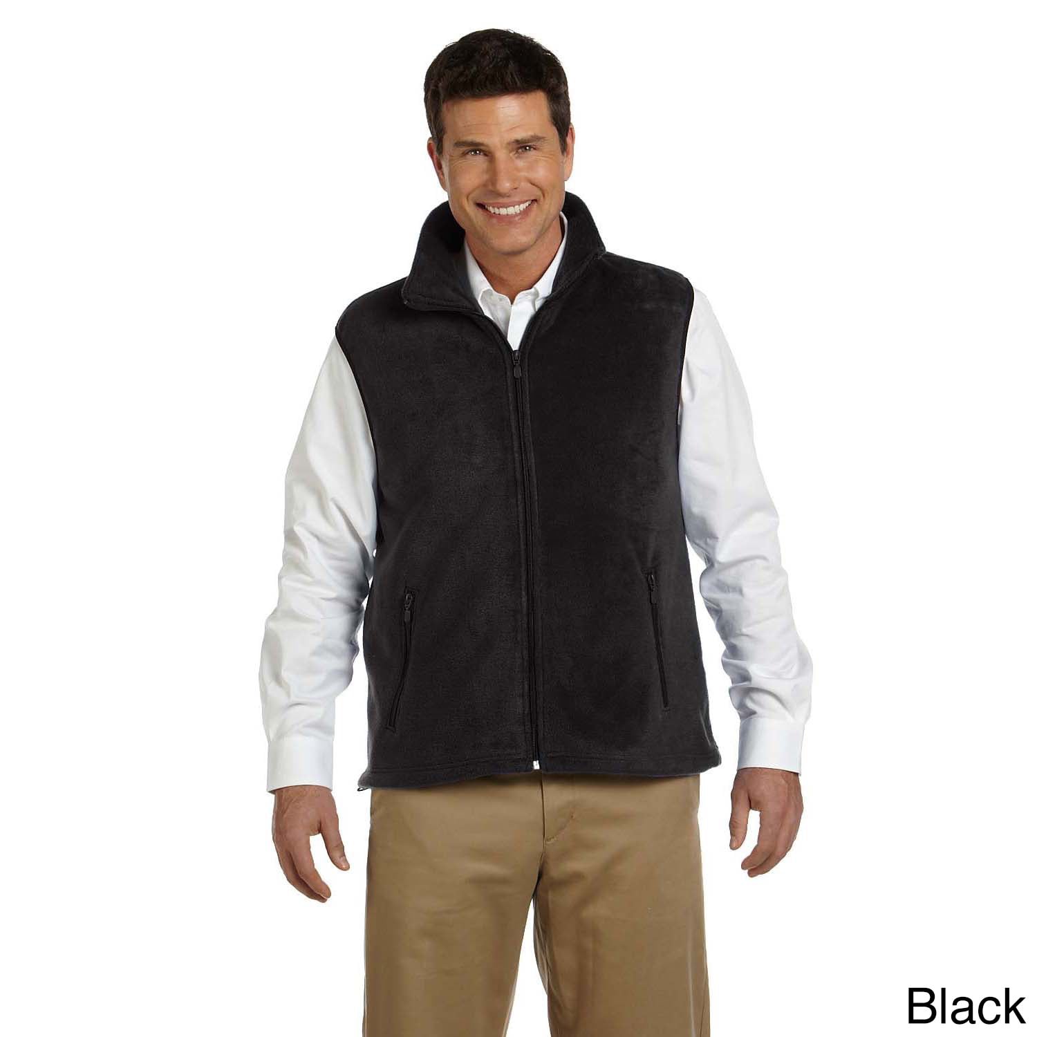 Harriton Mens 8 ounce Fleece Vest Navy Size S